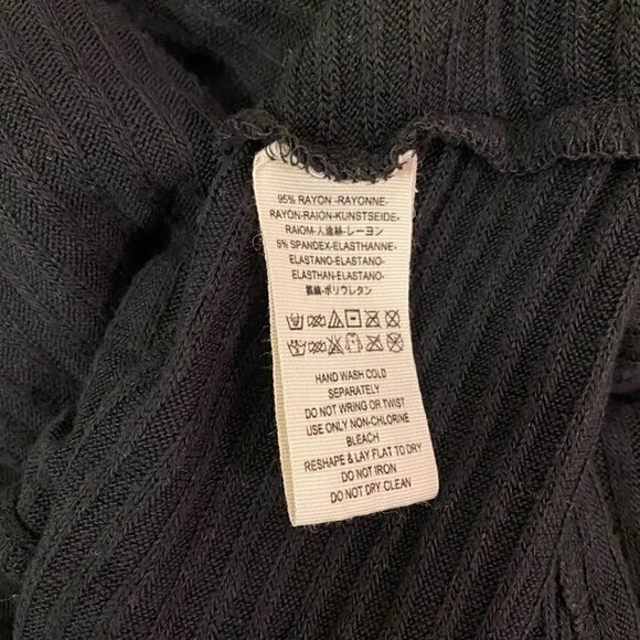 We The Free People Women Shirt Black Knit Long Sleeve Cowl Neck Slit Medium Knit - Picture 7 of 8